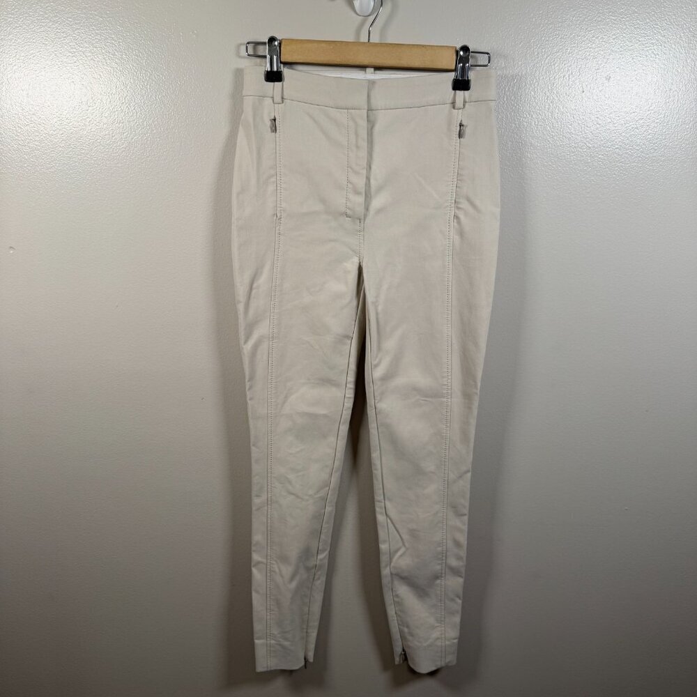 MM Lafleur Curie Pants Size 0P Beige Bone Power Stretch Work Office Career - Picture 1 of 10
